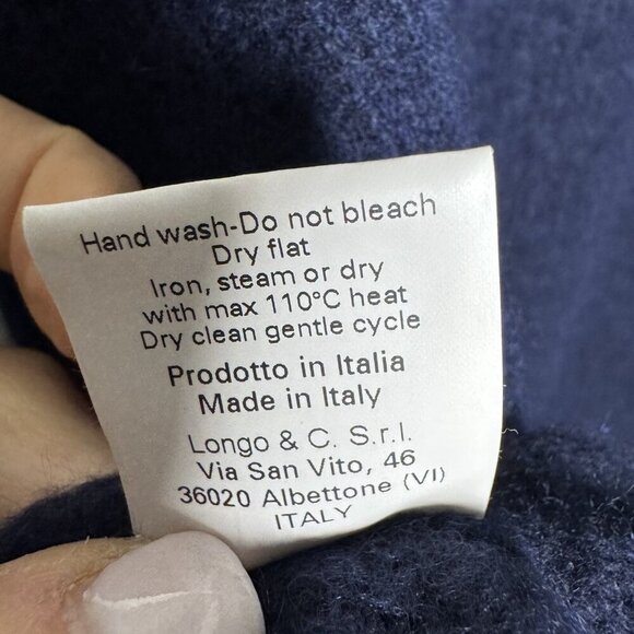 WLNS Wellness cashmere womens size XS cashmere sweater navy blue v-neck SOFT - Picture 7 of 8